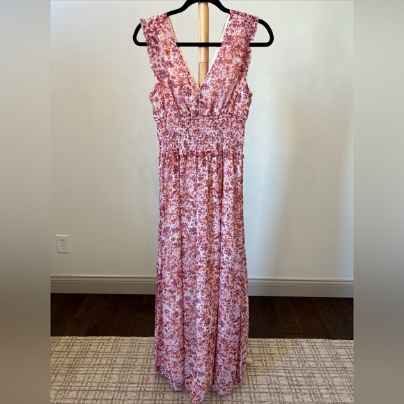 Banana Republic Dresses & Skirts - Banana Republic Womens Size 6 Pink Floral Smocked Maxi Dress Sleeveless